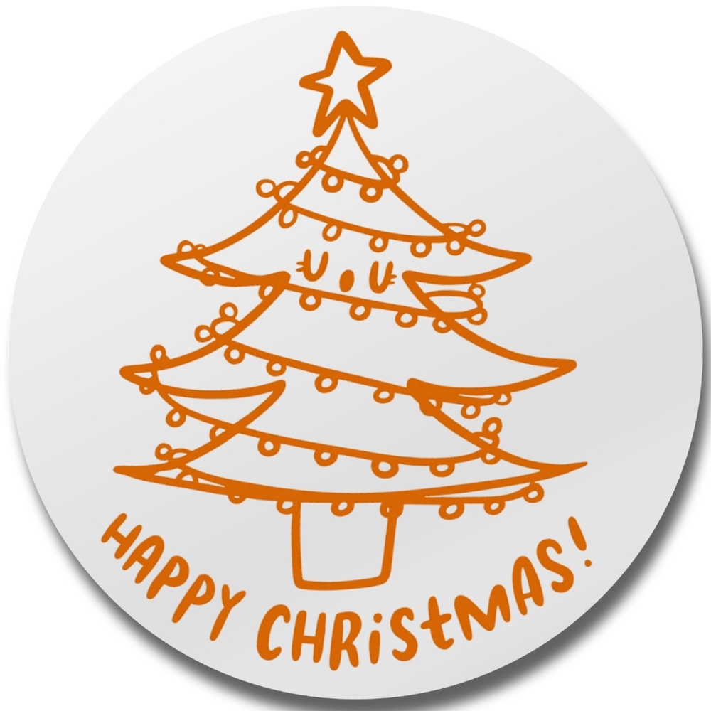 Holographic Happy Christmas Stickers • Holiday Tree Packaging Labels • 2 Inch - Picture 8 of 8